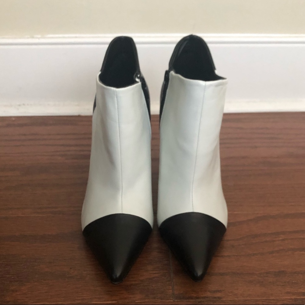 NWOT Black & White Leather Booties